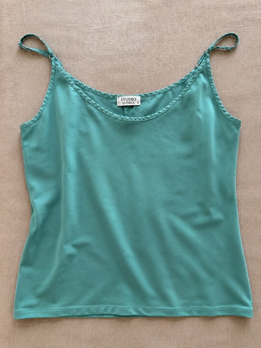 La Perla Teal Silk-Blend Camisole Top